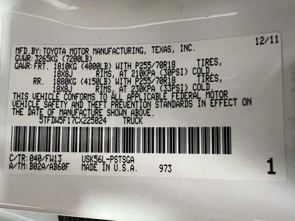 2012 Toyota Tundra Grade Loveland CO