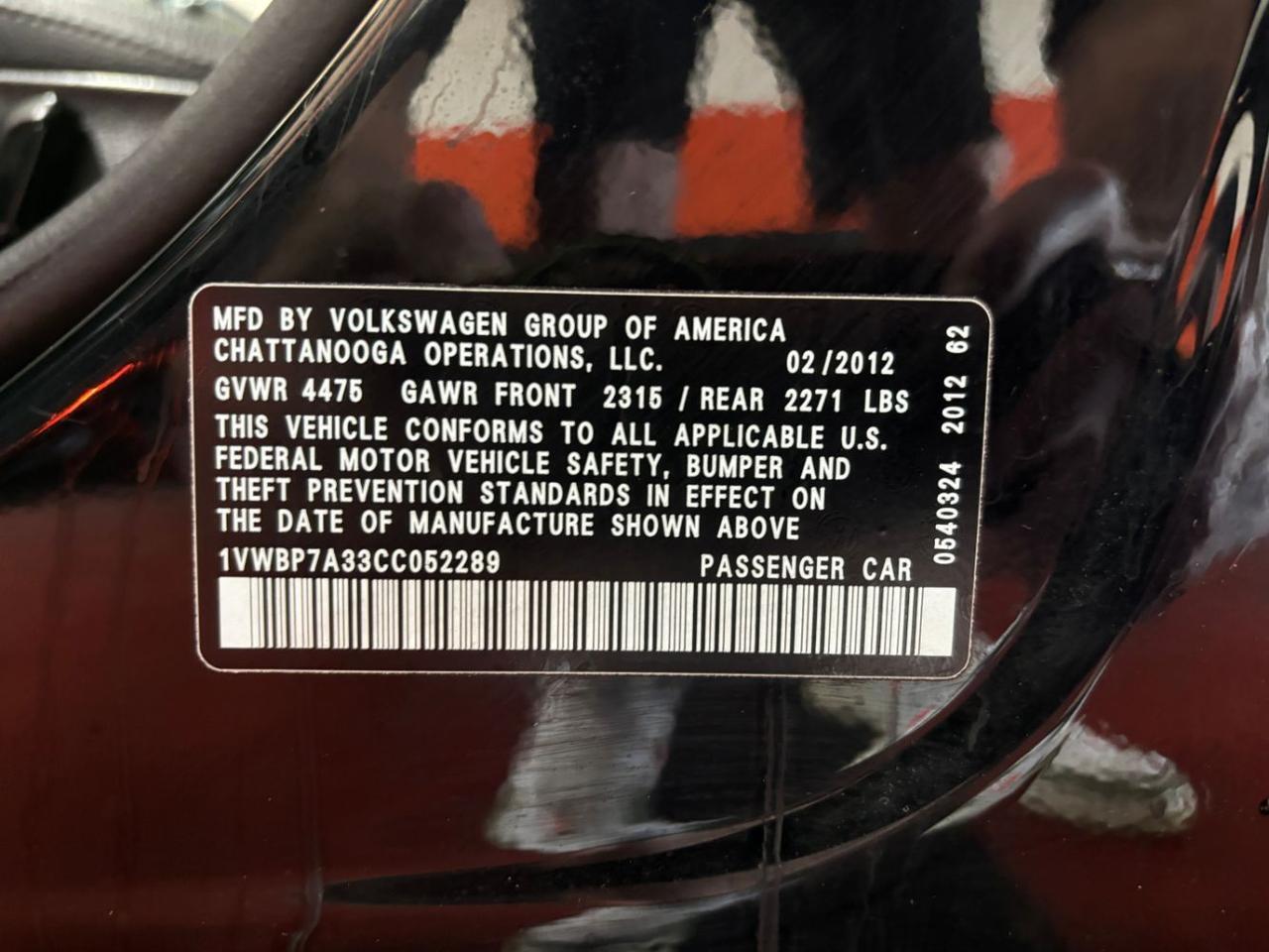 2012 Volkswagen Passat 2.5L SE Franklin OH