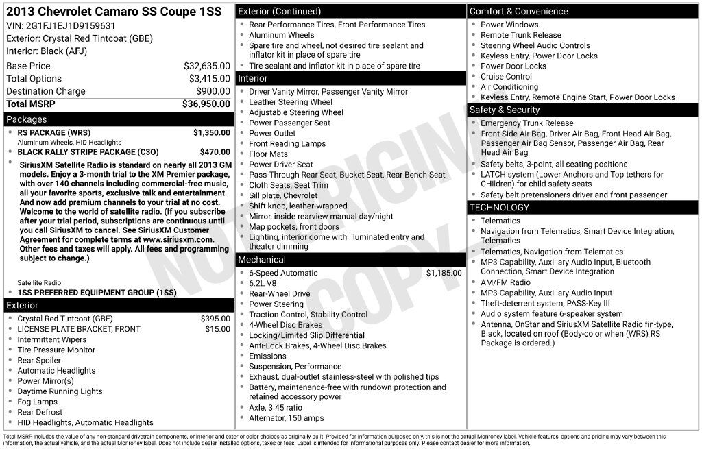 2013 Chevrolet Camaro SS Tucson AZ