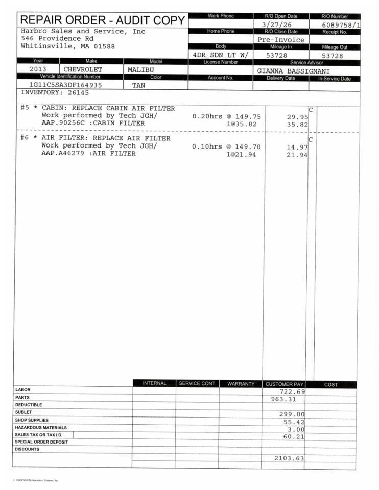 2013 Chevrolet Malibu LT - LOW MILES - GREAT SERVICE HISTORY Webster MA