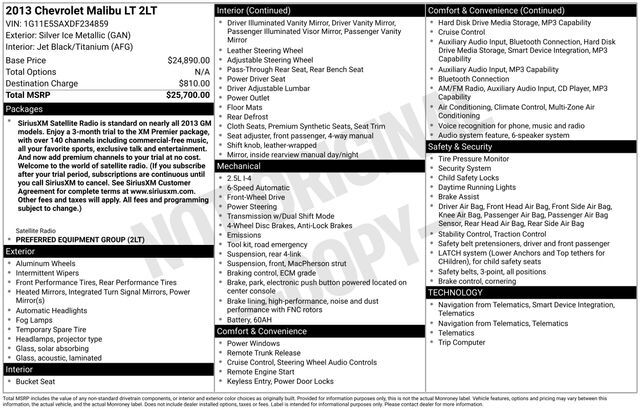 2013 Chevrolet Malibu LT Raleigh NC