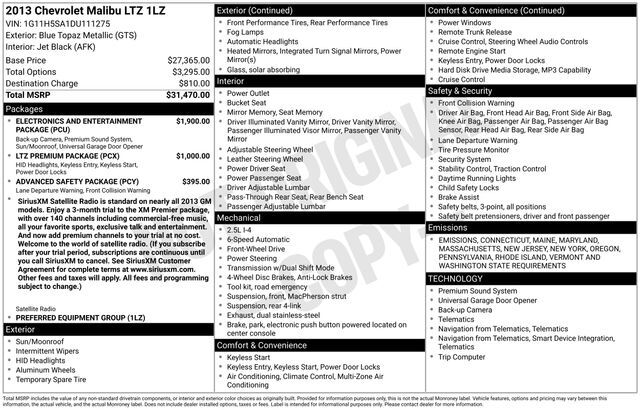 2013 Chevrolet Malibu LTZ Raleigh NC