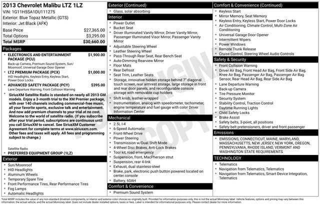 2013 Chevrolet Malibu LTZ Raleigh NC