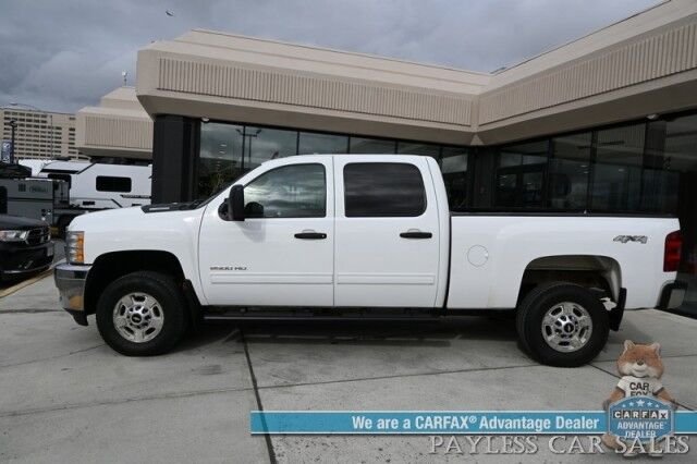 2013 Chevrolet Silverado 2500HD LT / 4X4 / Crew Cab / 6.6L Turbo Diesel / Premium Cloth Seats / Power Mirrors, Windows, & Locks / Bluetooth / Aux Input / Automatic Climate Control / Front Bench / Seats 6 / Only 54K Miles / Tow Pkg / 1-Owner Anchorage AK