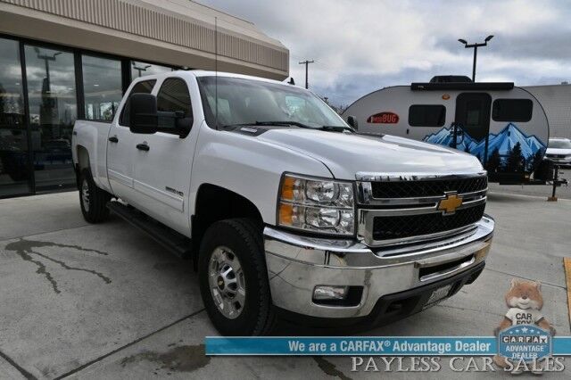 2013 Chevrolet Silverado 2500HD LT / 4X4 / Crew Cab / 6.6L Turbo Diesel / Premium Cloth Seats / Power Mirrors, Windows, & Locks / Bluetooth / Aux Input / Automatic Climate Control / Front Bench / Seats 6 / Only 54K Miles / Tow Pkg / 1-Owner Anchorage AK