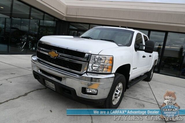 2013 Chevrolet Silverado 2500HD LT / 4X4 / Crew Cab / 6.6L Turbo Diesel / Premium Cloth Seats / Power Mirrors, Windows, & Locks / Bluetooth / Aux Input / Automatic Climate Control / Front Bench / Seats 6 / Only 54K Miles / Tow Pkg / 1-Owner Anchorage AK