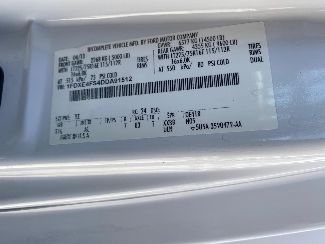 2013 Ford Econoline Commercial Cutaway 1 OWNER E 450 BOX TRUCK Pompano Beach FL