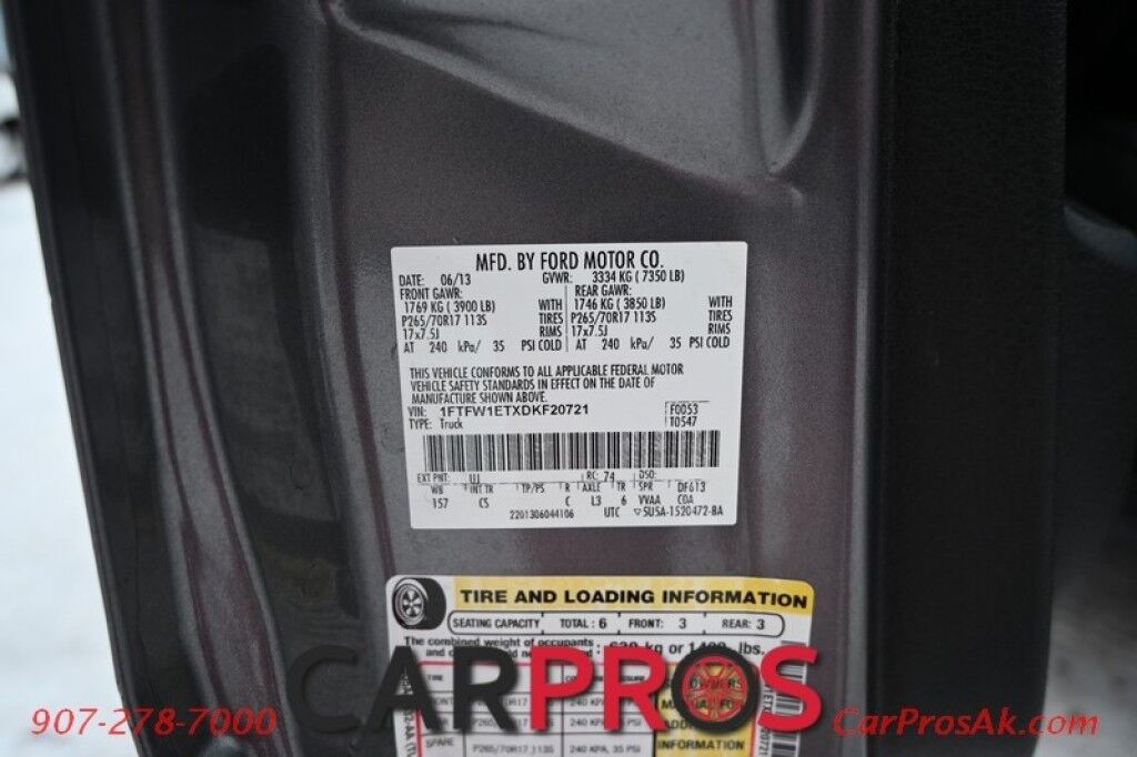 2013 Ford F-150 XL - Crew Cab - 3.5L V6 Ecoboost - 4X4 - Plus Pkg - Cab Guard - Bluetooth - Running Boards - Skid Plates - 36 Gallon Tank - Trailer Brakes - Fog Lights - Tow Pkg - Only 94K Miles Anchorage AK