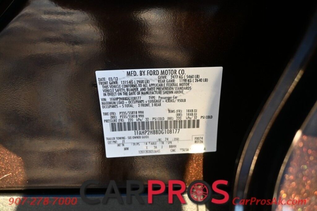 2013 Ford Taurus SEL - 3.5L V6 - 6 Speed Automatic Transmission - All Wheel Drive - Power Heated Side Mirrors - Engine Block Heater - Remote Start Anchorage AK