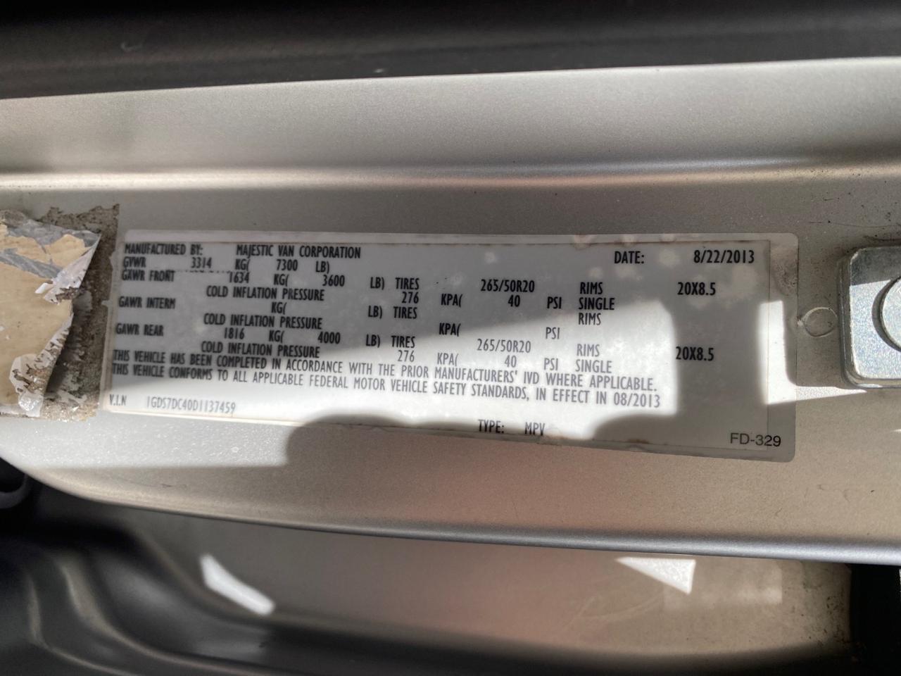 2013 GMC SAVANA HI TOP CONVERSION HANDICAP LIFT LOW MILES 24,857 Pompano Beach FL