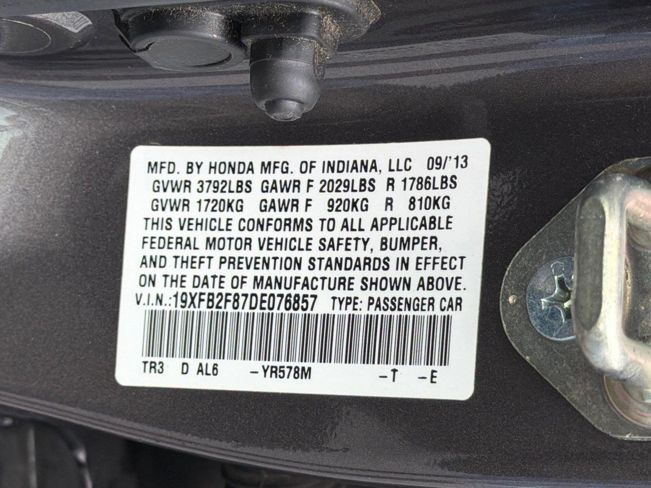2013 Honda Civic Sdn EX Hagerstown MD