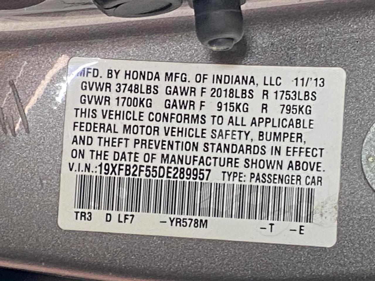 2013 Honda Civic Sdn LX Richmond Hill NY