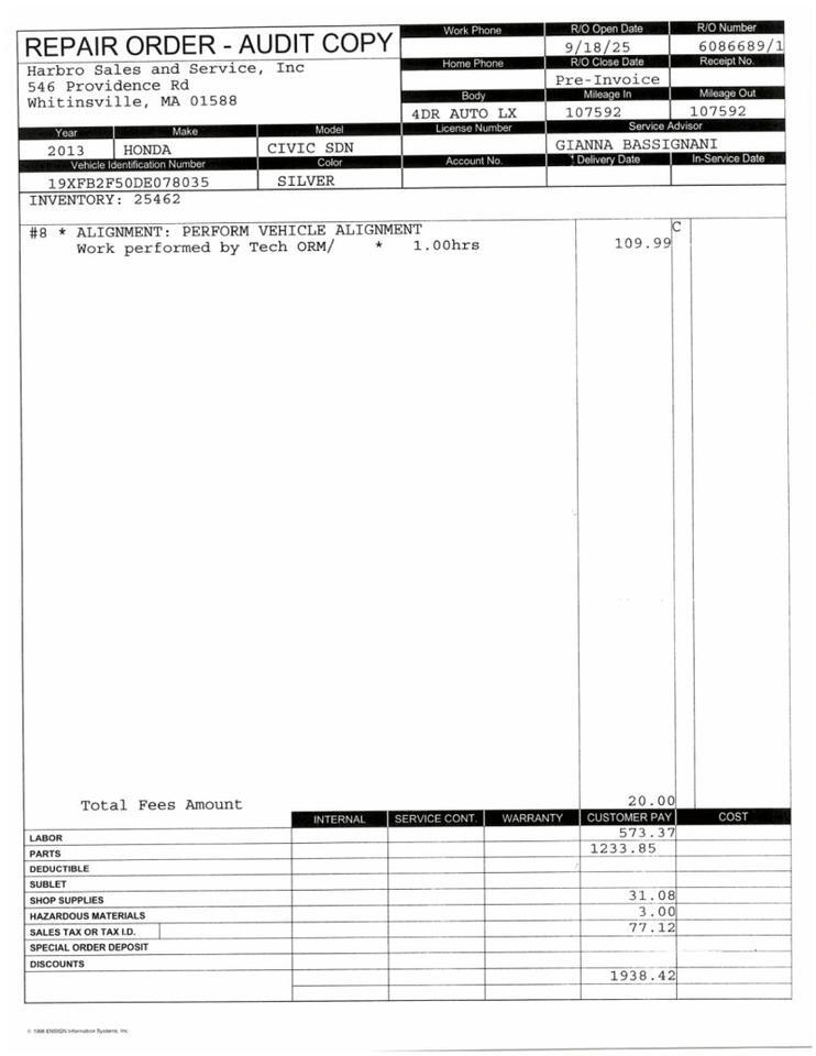 2013 Honda Civic Sdn LX Whitinsville MA