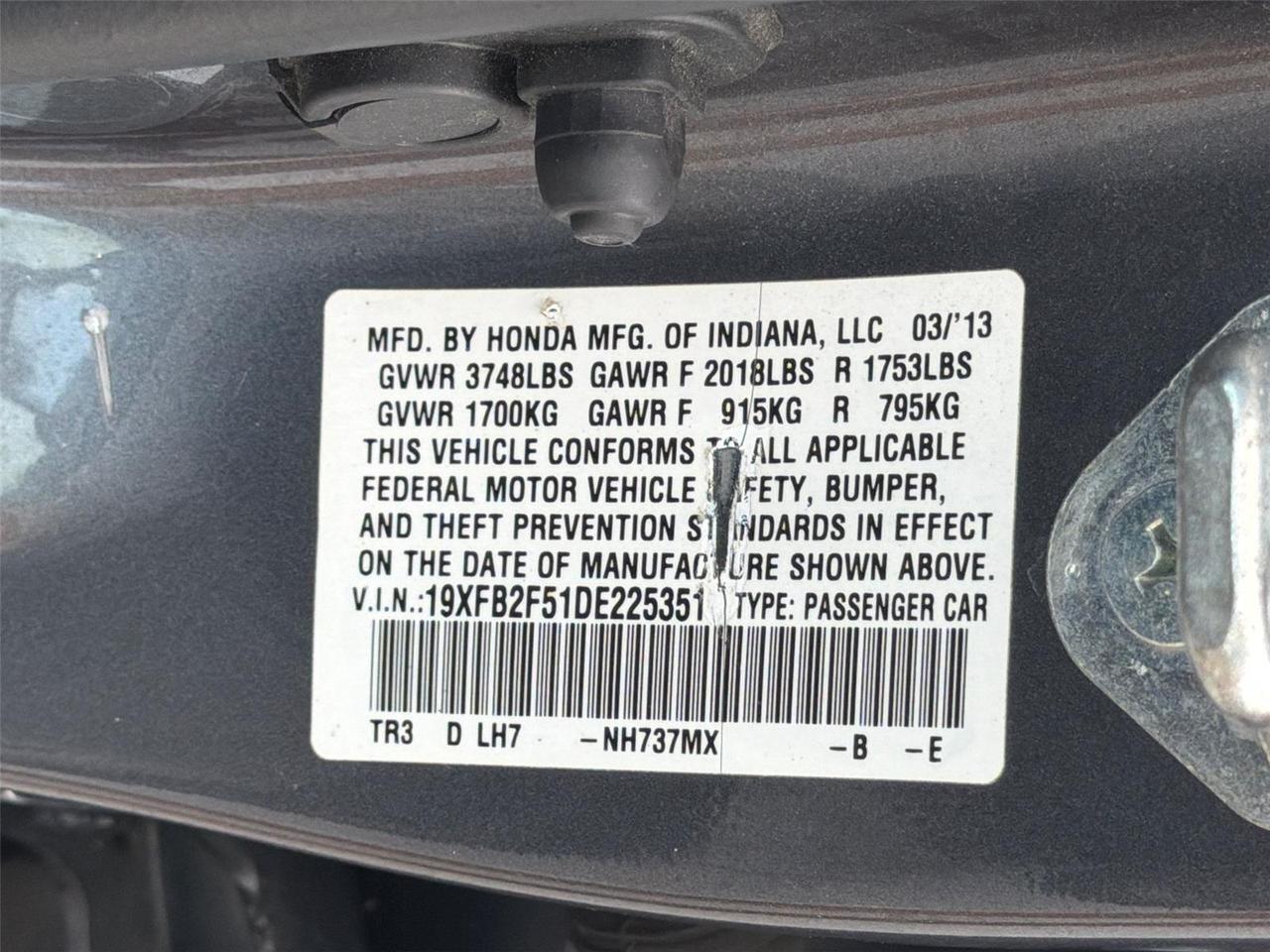 2013 Honda Civic Sdn LX Hagerstown MD