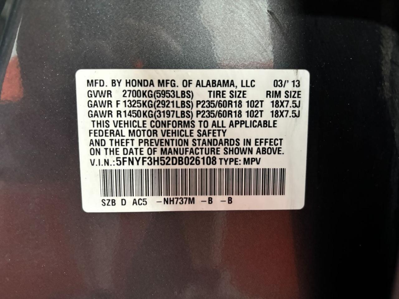 2013 Honda Pilot EX-L Franklin OH