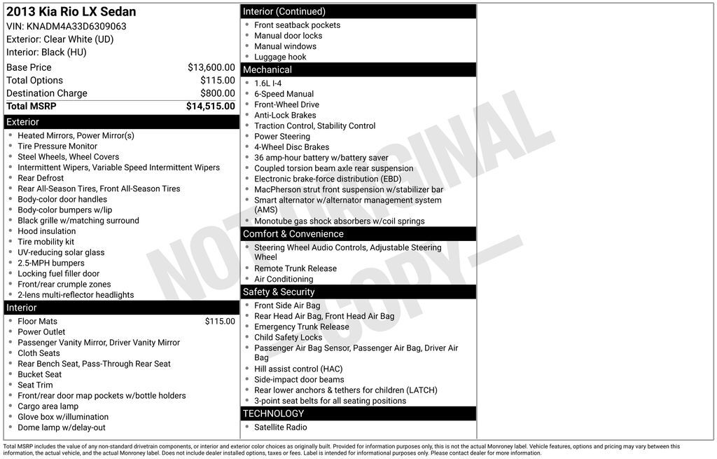 2013 Kia Rio LX