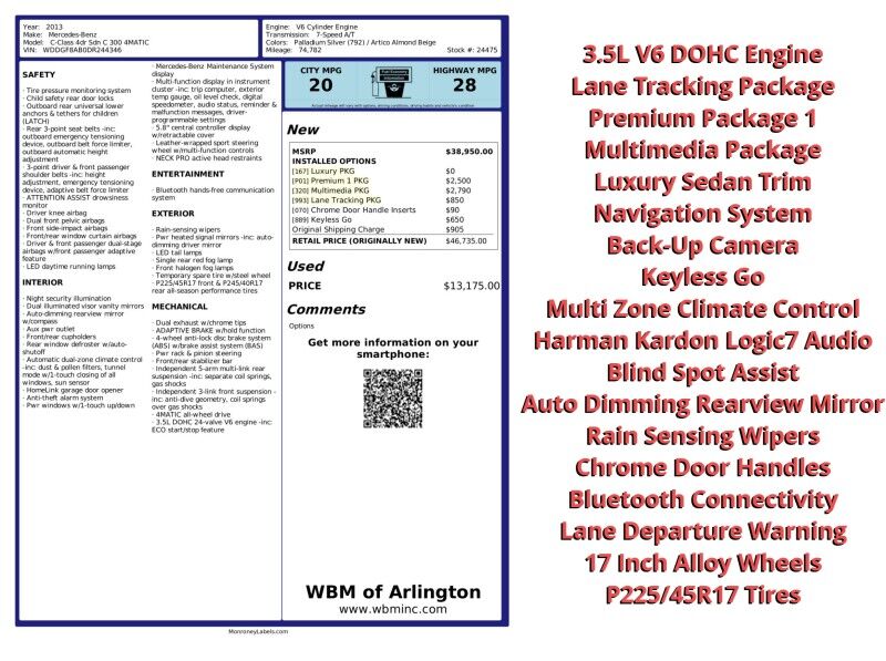 2013 Mercedes-Benz C 300 C 300 4MATIC Arlington VA