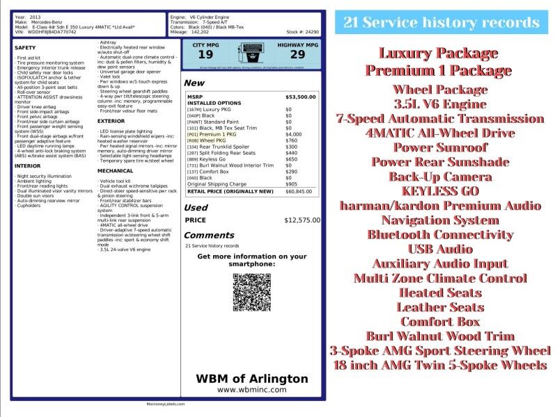 2013 Mercedes-Benz E-Class E 350 Luxury 4MATIC Arlington VA