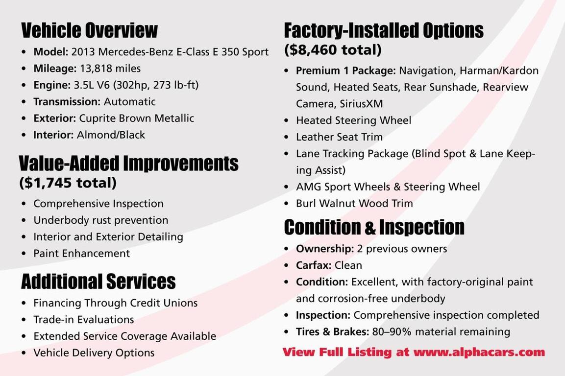 2013 Mercedes-Benz E-Class E 350 Sport Boston MA