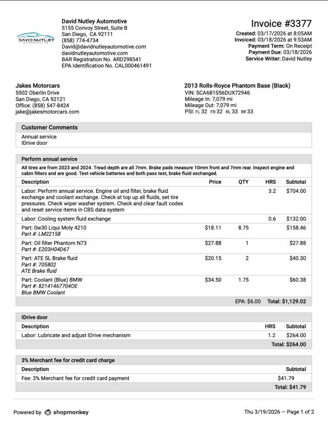 2013 Rolls-Royce Phantom ($448,355 MSRP!) *ONLY 7,000 MILES* *REAR THEATRE CONFIGURATION* *IMMACULATE* San Diego CA