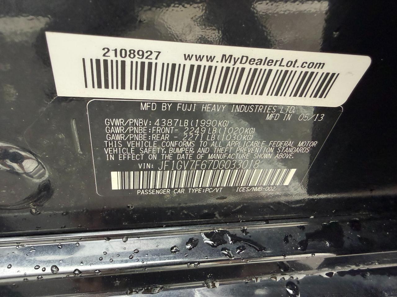 2013 Subaru Impreza Sedan WRX 4dr Man WRX Limited Jacksonville FL