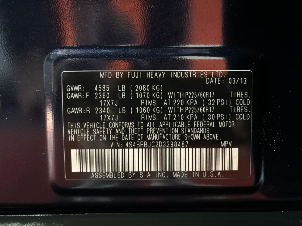 2013 Subaru Outback 2.5i Limited Franklin OH