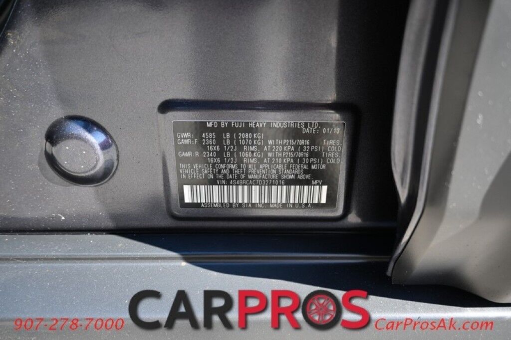 2013 Subaru Outback AWD - 2.5L Pzev - Automatic - Vehicle Dynamic Control - ABS Brakes - Power Windows & Locks -Tilt & Telescoping Wheel - AM/FM Radio - Bluetooth With Aux - Roof Rack Anchorage AK