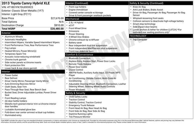 2013 Toyota Camry Hybrid XLE Raleigh NC