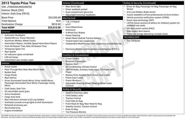 2013 Toyota Prius One Raleigh NC
