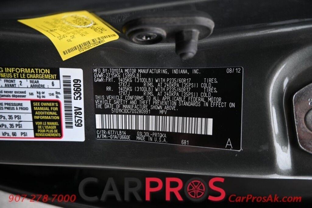 2013 Toyota Sienna XLE - Power & Heated Leather Seats - Power Sliding Doors - Seats 8 - Backup Camera - Blind Spot Monitor - Keyless Entry - Sunroof - Power Liftgate - Tow Package Anchorage AK