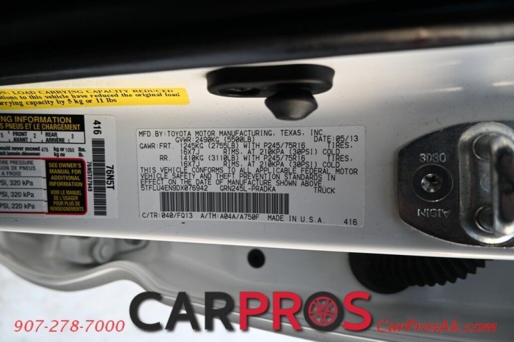 2013 Toyota Tacoma SR5 - 4X4 - Crew Cab - Lifted w/ Pro Comp Wheels - Brush Guard w/ Fog Lights - Backup Camera - Bluetooth - Remote Start - Keyless Entry - Bedliner - Tonneau Cover - Tow Package - Low Miles Anchorage AK