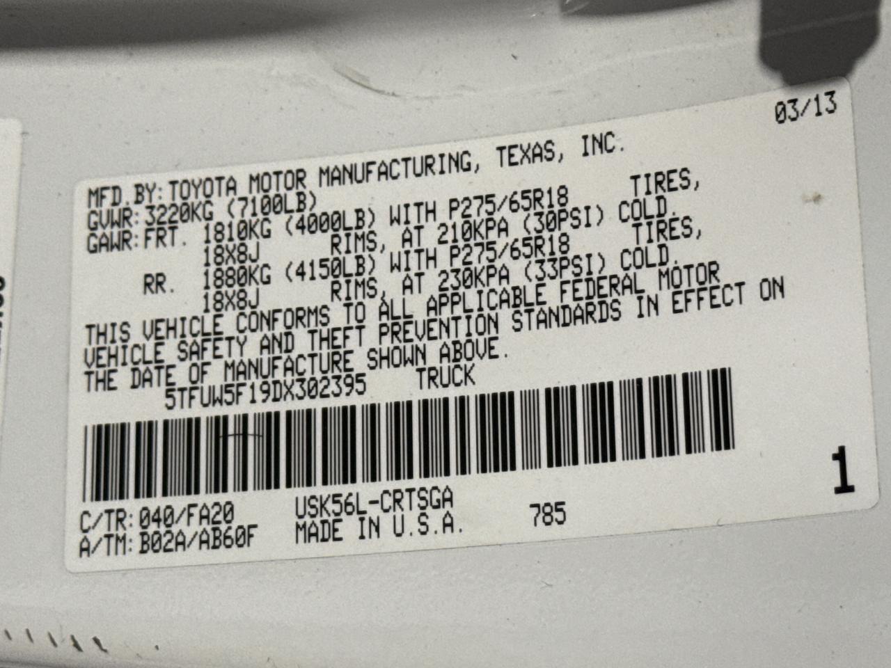 2013 Toyota Tundra 4WD Truck GRADE San Antonio TX