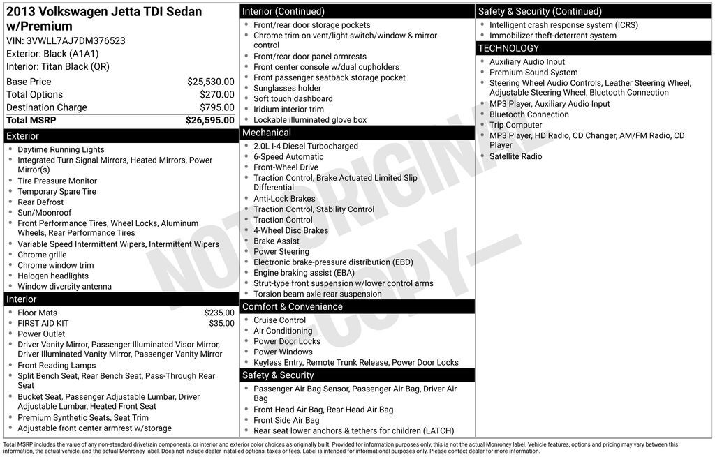 2013 Volkswagen Jetta TDI OR