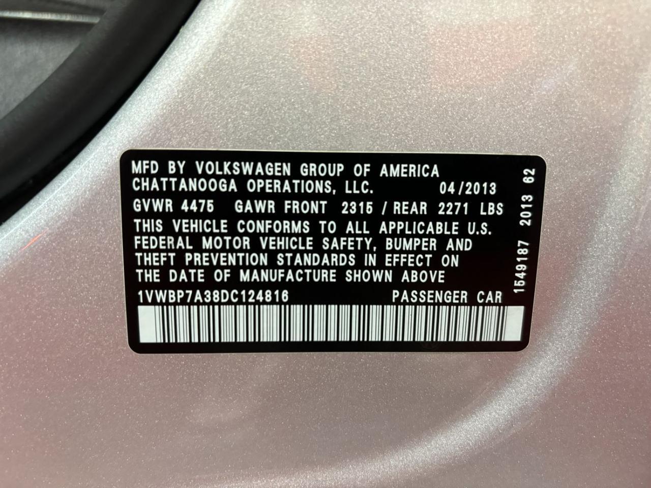 2013 Volkswagen Passat 2.5L SE Franklin OH