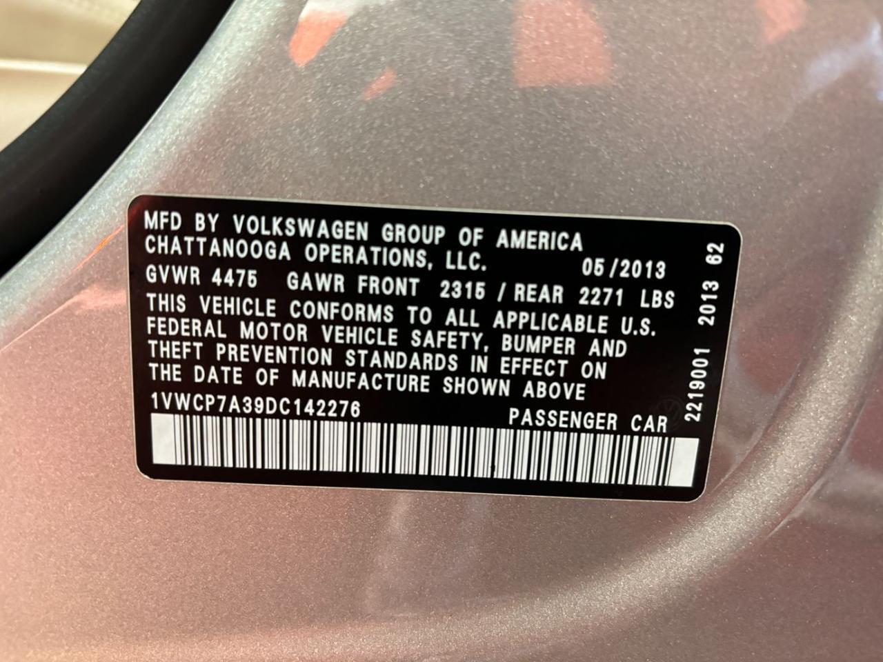 2013 Volkswagen Passat 2.5L SEL Premium Franklin OH