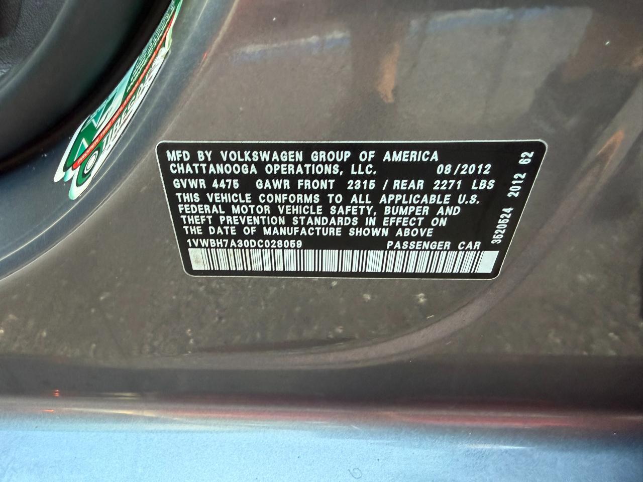 2013 Volkswagen Passat 4dr Sdn 2.5L Auto SE Jacksonville FL