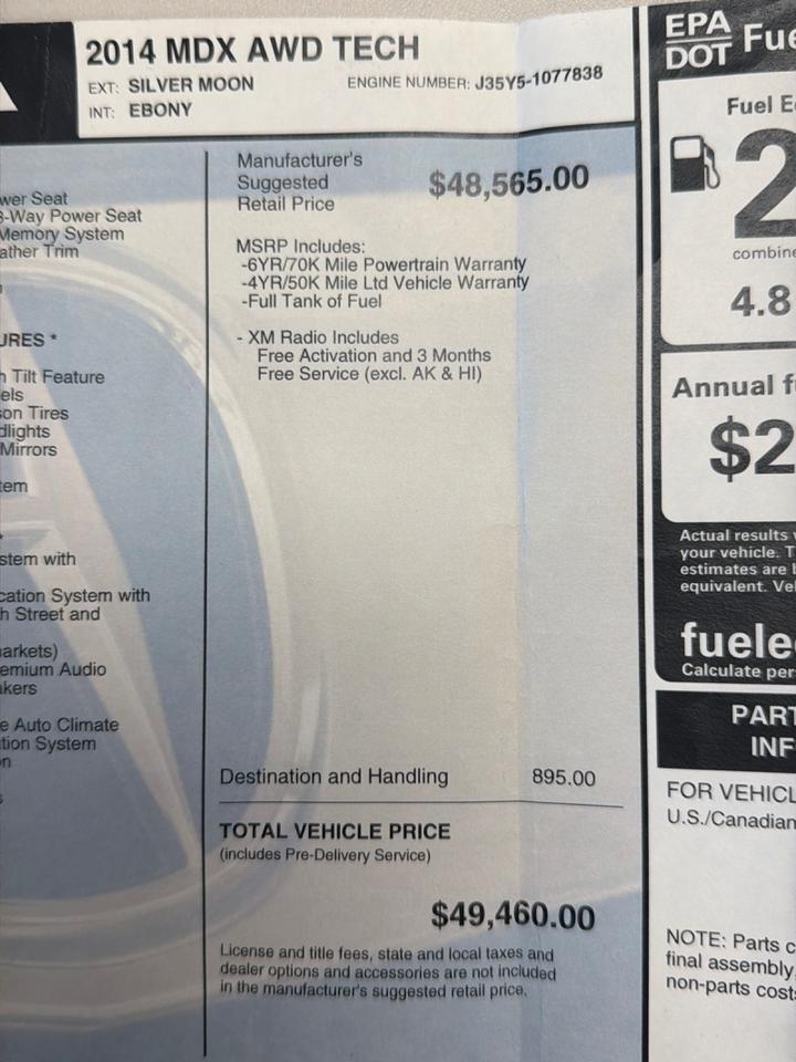 2014 Acura MDX SH-AWD Tech Pkg 1-Owner Timing Belt Serviced West Chester PA