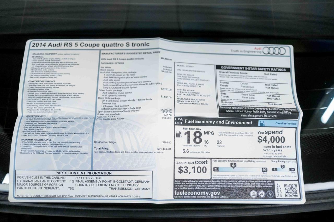 2014 Audi RS5 Quattro S Tronic Marietta GA