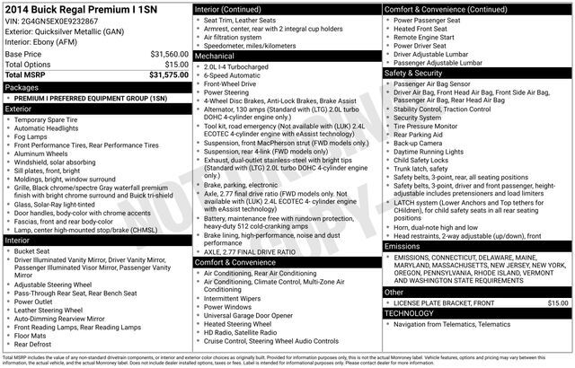 2014 Buick Regal Turbo/e-Assist Premium I Raleigh NC