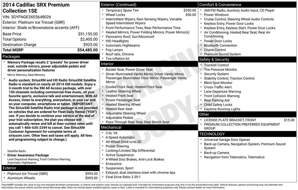 2014 Cadillac SRX Premium