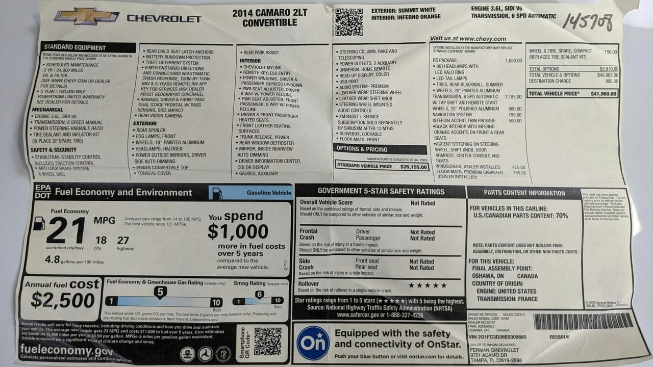 2014 Chevrolet Camaro LT Glendale Heights IL