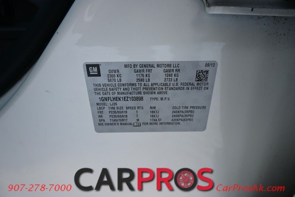 2014 Chevrolet Equinox LTZ - All Wheel Drive - Power & Heated Leather Seats - Remote Start - Keyless Entry - Bluetooth - Backup Camera - Moonroof - Rear Parking Sensors - Pioneer Speakers - Power Liftgate Anchorage AK