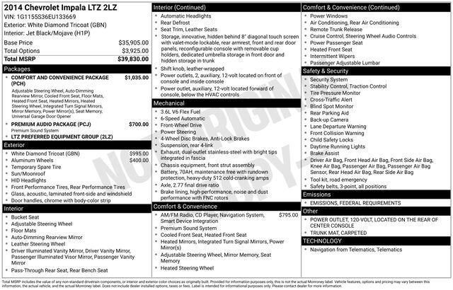 2014 Chevrolet Impala LTZ Raleigh NC