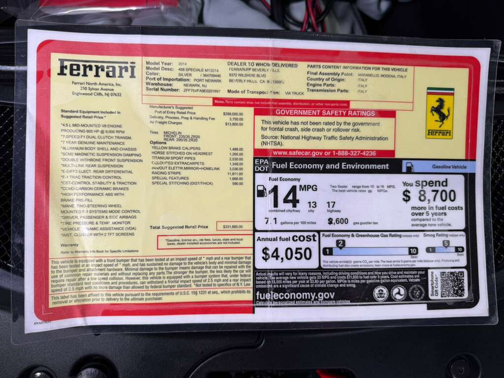 2014 Ferrari 458 Italia Speciale Fort Lauderdale FL