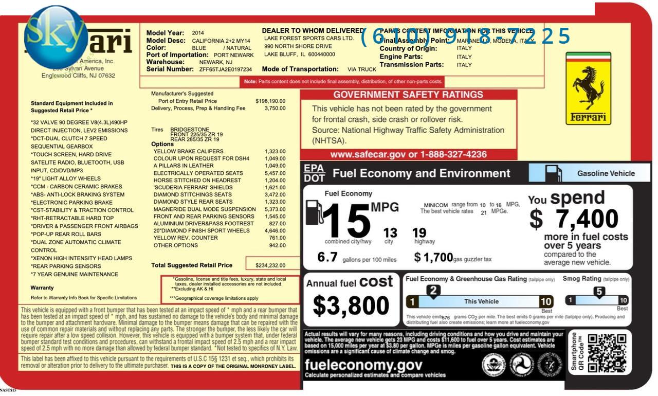 2014 Ferrari California Convertible West Chester PA