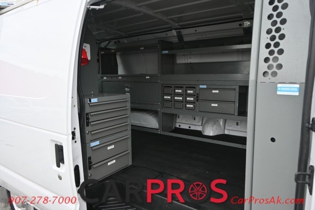 2014 Ford E-150 Econoline Cargo Van - Automatic - Cargo Shelves & Bins - Ladder Rack - Power Locks & Windows - Air Conditioning - Aux Input - Tow Pkg - 1 Owner Anchorage AK