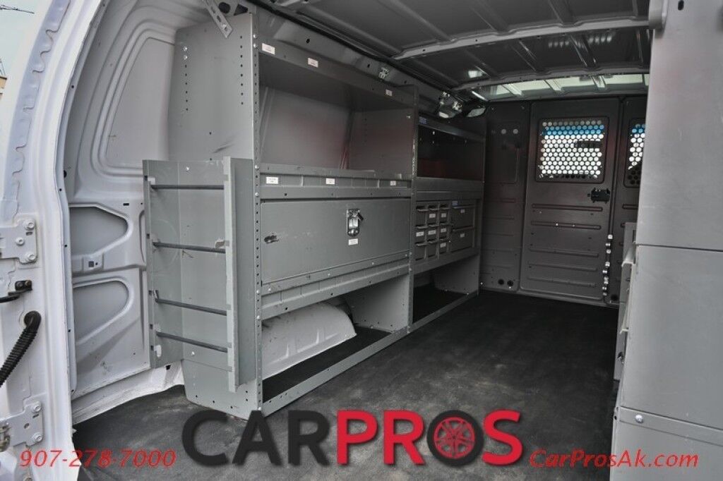 2014 Ford E-150 Econoline Cargo Van - Automatic - Cargo Shelves & Bins - Ladder Rack - Power Locks & Windows - Air Conditioning - Aux Input - Tow Pkg - 1 Owner Anchorage AK