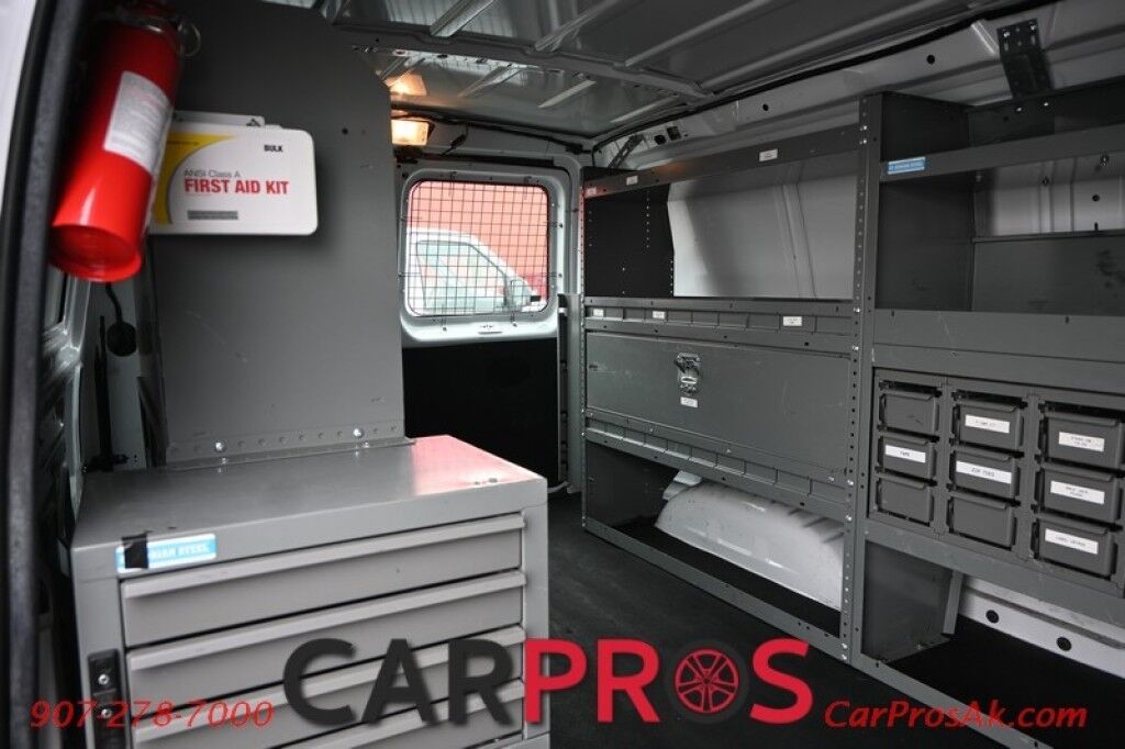 2014 Ford E-150 Econoline Cargo Van - Automatic - Cargo Shelves & Bins - Ladder Rack - Power Locks & Windows - Air Conditioning - Aux Input - Tow Pkg - 1 Owner Anchorage AK