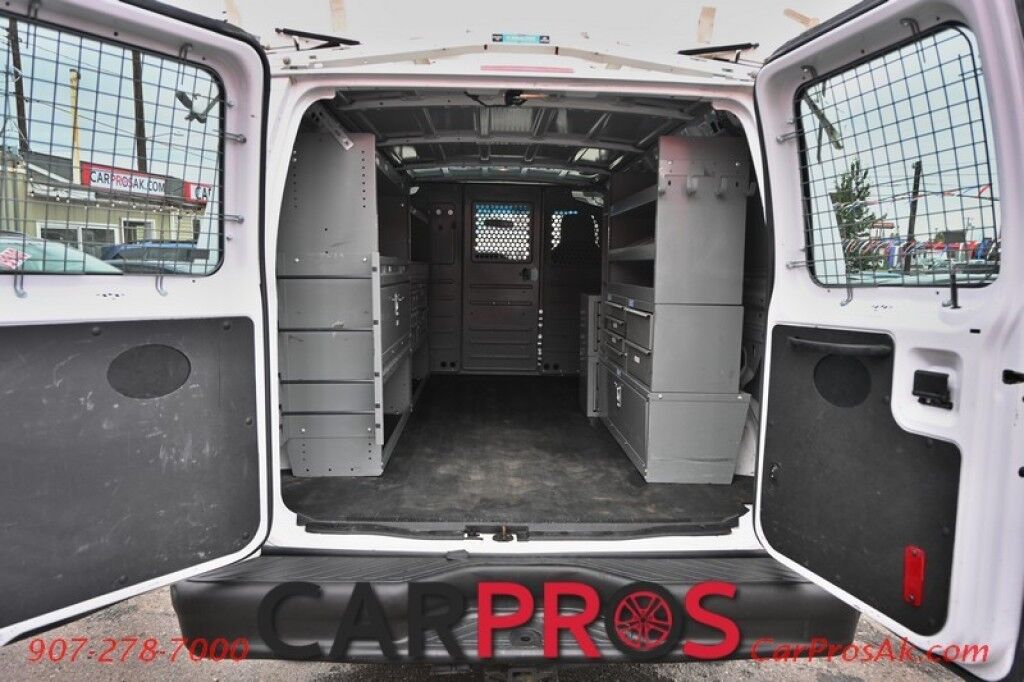 2014 Ford E-150 Econoline Cargo Van - Automatic - Cargo Shelves & Bins - Ladder Rack - Power Locks & Windows - Air Conditioning - Aux Input - Tow Pkg - 1 Owner Anchorage AK