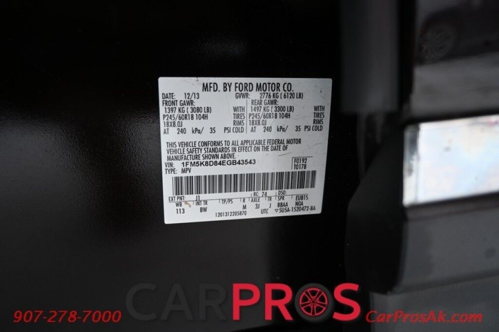 2014 Ford Explorer XLT - 4X4 - Power & Heated Leather Seats - 3rd Row - Seats 7 - Bluetooth - Remote Start - Block Heater - Dual Panel Moonroof - Review Camera - Fog Lights - Tow Pkg - 1 Owner Anchorage AK